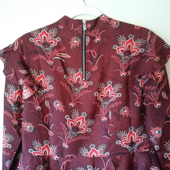 Scotch & Soda Magical Altitudes S Ruffle Front Floral Blouse Top Boho Victorian - Picture 6 of 12